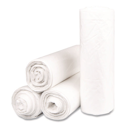 Image of Inteplast Group Institutional Low-Density Can Liners, 45 gal, 1.15 mil, 40" x 46", Natural, Interleaved Roll, 20 Bags/Roll, 5 Rolls/Carton
