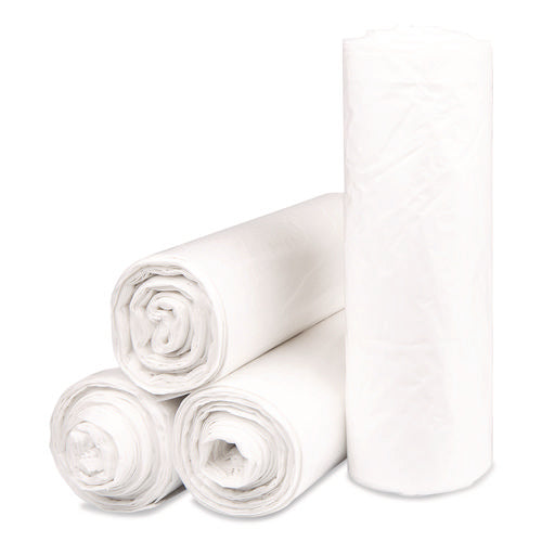 Image of Inteplast Group Institutional Low-Density Can Liners, 33 gal, 0.8 mil, 33" x 39", Natural, Interleaved Roll, 25 Bags/Roll, 6 Rolls/Carton