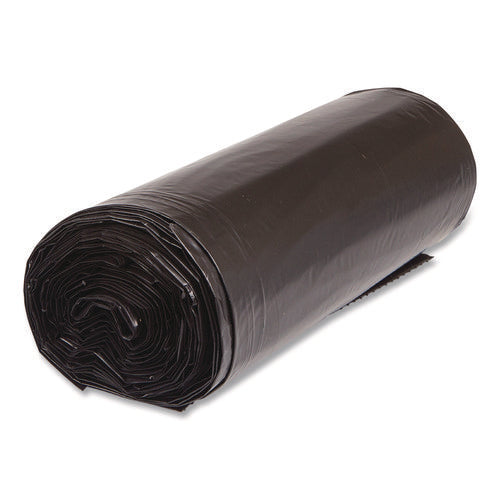 Image of Inteplast Group Low-Density Commercial Can Liners, 60 gal, 1.15 mil, 38 x 58, Black, Interleaved Roll, 25 Bags/Roll, 4 Rolls/Carton