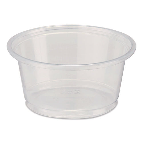 Image of Dixie® Plastic Souffle/Portion Cups, 2 oz, Clear, 200/Sleeve, 12 Sleeves/Carton