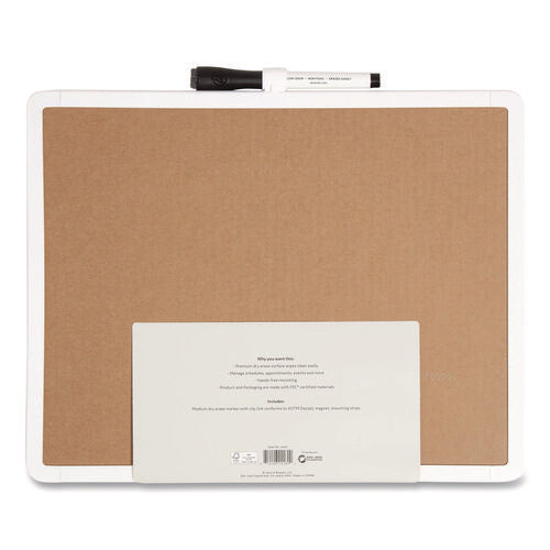 Image of U Brands Magnetic Dry Erase Monthly Calendar, 14" x 11", White Surface, White Plastic Frame