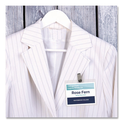 Image of Avery® Heavy-Duty Clip-Style Badge Holders, Horizontal, 4 X 3, Clear, 100/box