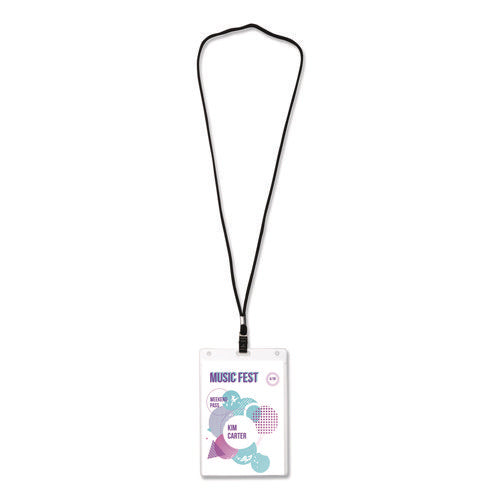 Image of Avery® Lanyard-Style Badge Holder W/laser/inkjet Inserts, Top Load, 4.25 X 6, We, 75/pk
