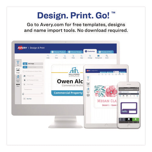Image of Avery® Lanyard-Style Badge Holder W/laser/inkjet Inserts, Top Load, 4.25 X 6, We, 75/pk
