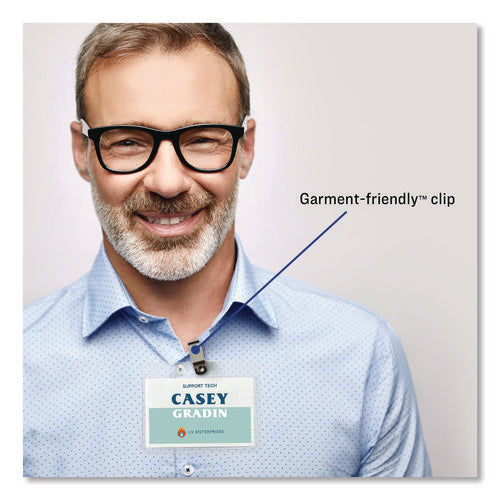 Image of Avery® Clip-Style Badge Holder With Laser/inkjet Insert, Top Load, 3.5 X 2.25, White, 100/box