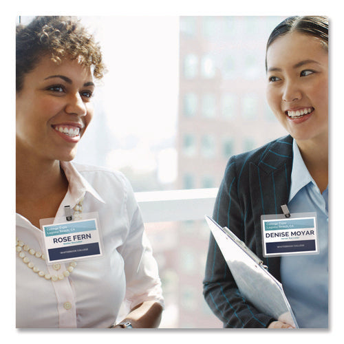 Image of Avery® Clip-Style Badge Holder With Laser/inkjet Insert, Top Load, 3.5 X 2.25, White, 100/box