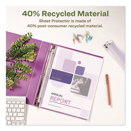 Image of Avery® Top-Load Recycled Polypropylene Sheet Protector, Semi-Clear, 100/box