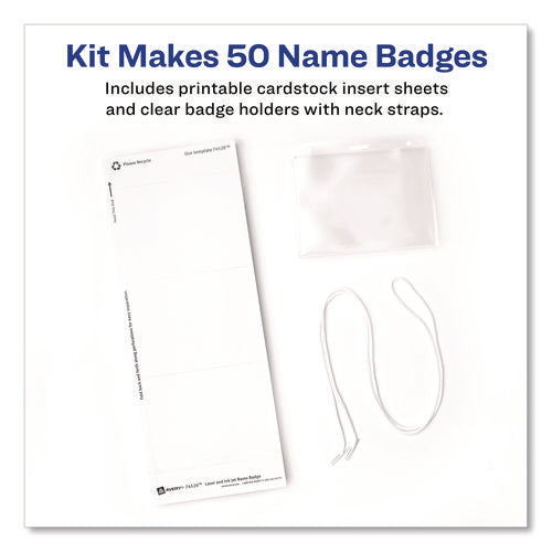 Image of Avery® Necklace-Style Badge Holder W/laser/inkjet Insert, Top Load, 4 X 3, We, 50/box