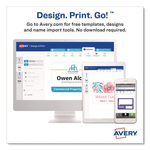 Image of Avery® Necklace-Style Badge Holder W/laser/inkjet Insert, Top Load, 4 X 3, We, 50/box