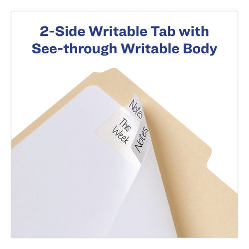 Image of Avery® Ultra Tabs Repositionable Tabs, Wide and Slim: 3" x 1.5", 1/3-Cut, White, 24/Pack
