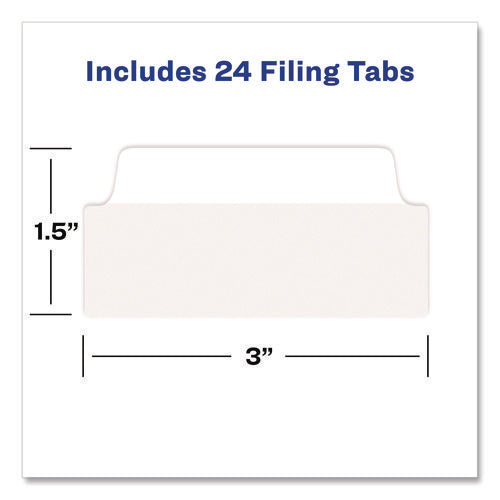 Image of Avery® Ultra Tabs Repositionable Tabs, Wide and Slim: 3" x 1.5", 1/3-Cut, White, 24/Pack