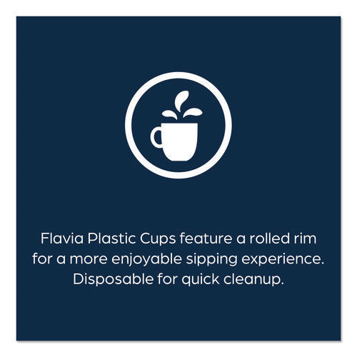Image of FLAVIA® Cold Cups 12 oz, Blue Band Flavia Logo, Clear/Blue, 900/Carton