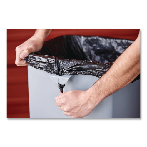 Image of Rubbermaid® Commercial Universal Square Trash Can with Swing Lid, 23 gal, Plastic, Gray