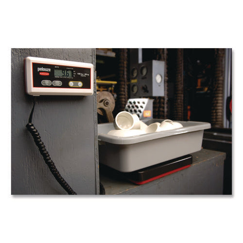 Image of Rubbermaid® Commercial Digital Receiving Scale, 150 lb Capacity, Black/Red