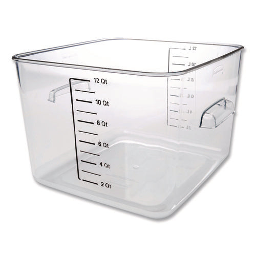 Image of Rubbermaid® Commercial Square Storage Container, 12 qt, 10.5 x 11.31 x 7.75, Clear, Plastic