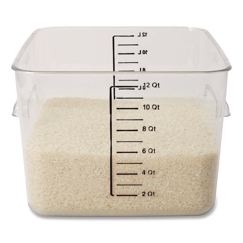Image of Rubbermaid® Commercial Square Storage Container, 12 qt, 10.5 x 11.31 x 7.75, Clear, Plastic