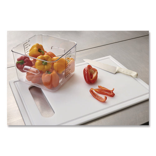 Image of Rubbermaid® Commercial Square Storage Container, 12 qt, 10.5 x 11.31 x 7.75, Clear, Plastic