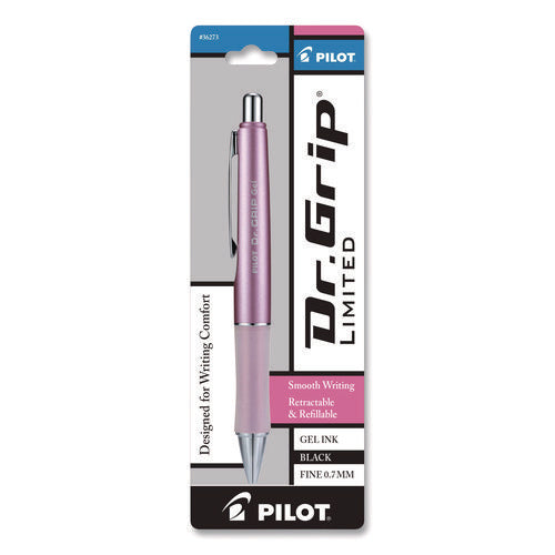 Image of Pilot® Dr. Grip Limited Gel Pen, Retractable, Fine 0.7 Mm, Black Ink, Champagne Mauve Barrel