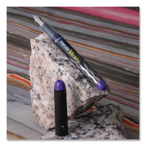 Image of Pilot® Varsity Fountain Pen, Medium 1 mm, Purple Ink, Clear/Black/Purple Barrel