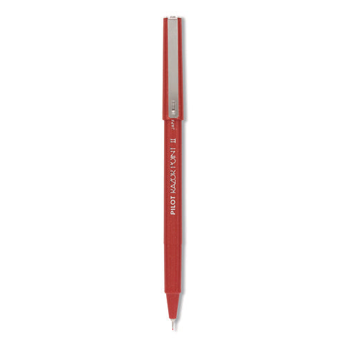 Image of Pilot® Razor Point II Super Fine Line Porous Point Pen, Stick, Super-Fine 0.2 mm, Red Ink, Red Barrel, Dozen