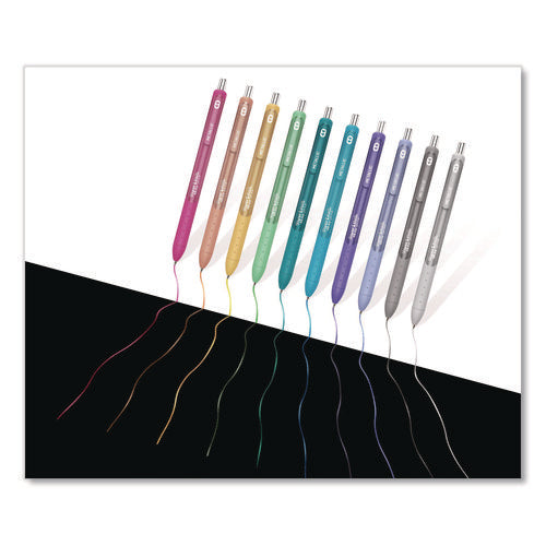 Image of Paper Mate® InkJoy Metallic Gel Pen, Retractable, Medium 0.8 mm, Assorted Ink, Assorted Barrel, 10/Pack