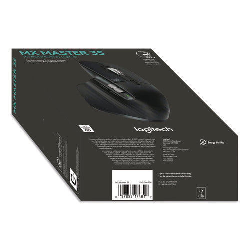 Image of Logitech® MX Master 3S for Business Wireless Mouse, 33 ft Wireless Range, Right, Black