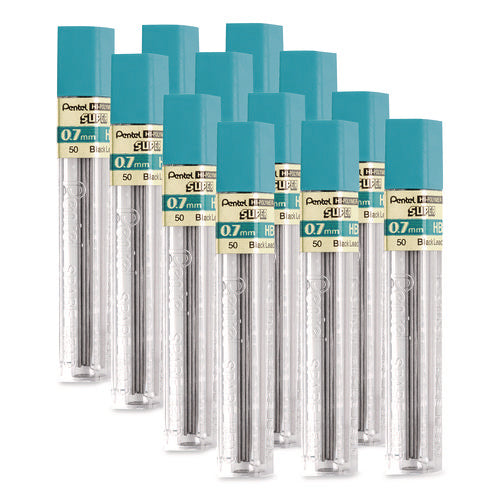 Image of Pentel® Super Hi-Polymer Lead Refills, 0.7 Mm, Hb, Black, 12/tube