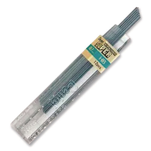 Image of Pentel® Super Hi-Polymer Lead Refills, 0.7 Mm, Hb, Black, 12/tube
