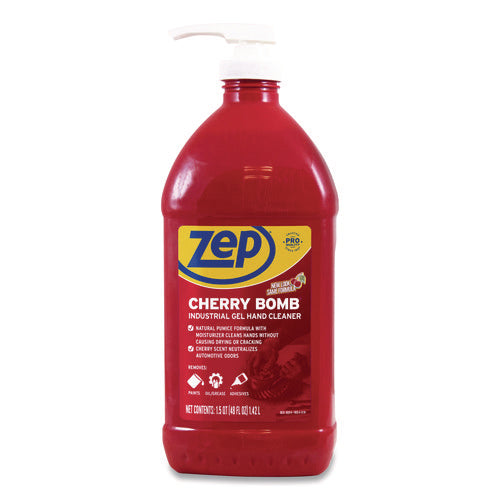 Image of Zep Commercial® Cherry Bomb Gel Hand Cleaner, Cherry Scent, 48 oz, 4/Carton