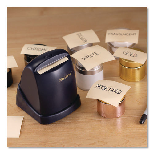 Image of Zip Notes Executive Dispenser, For 150 ft x 3" Rolls, Black, Includes (1) Refill Roll and (2) AA Batteries