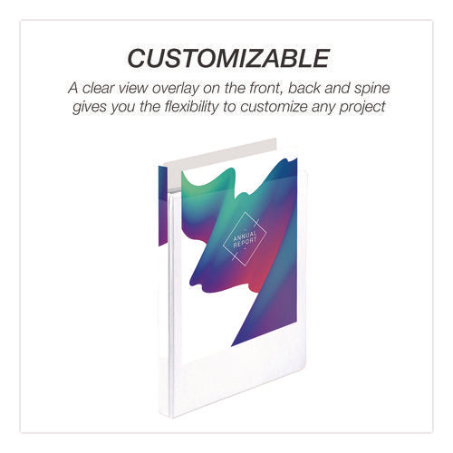 Image of Samsill® Economy Round Ring View Binders, 3 Rings, 0.5" Capacity, 11.5 x 8.5, White, 12/Carton