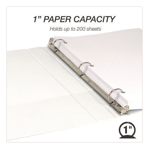 Image of Samsill® Economy Round Ring View Binders, 3 Rings, 1" Capacity, 11.5 x 8.5, White, 6/Carton