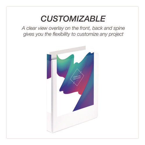 Image of Samsill® Economy Round Ring View Binders, 3 Rings, 1" Capacity, 11.5 x 8.5, White, 6/Carton