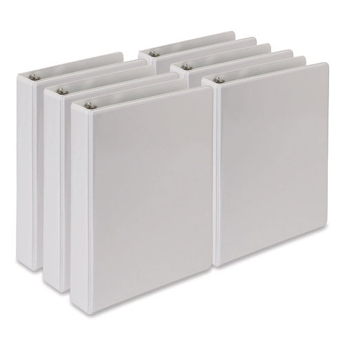Image of Samsill® Economy Round Ring View Binders, 3 Rings, 1" Capacity, 8.5 x 5.5, White, 6/Carton