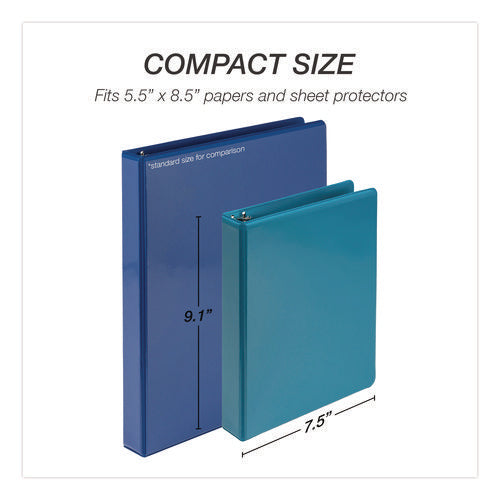Image of Samsill® Economy Round Ring View Binders, 3 Rings, 1" Capacity, 8.5 x 5.5, Assorted, 6/Carton