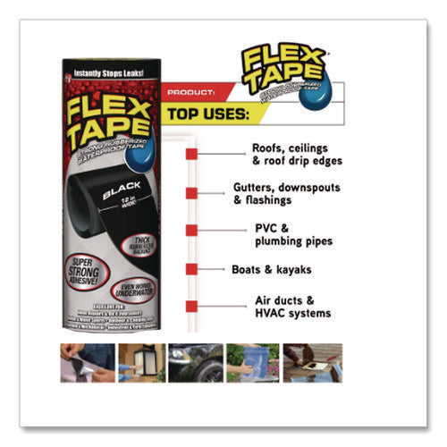 Image of Flex Seal General Purpose Repair Tape, 4" X 1.67 Yds, Black