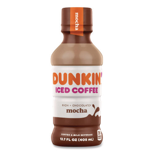 Image of Dunkin'® Mocha Iced Coffee Drink, 13.7 Oz Bottle, 12/carton