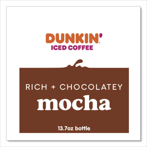 Image of Dunkin'® Mocha Iced Coffee Drink, 13.7 Oz Bottle, 12/carton