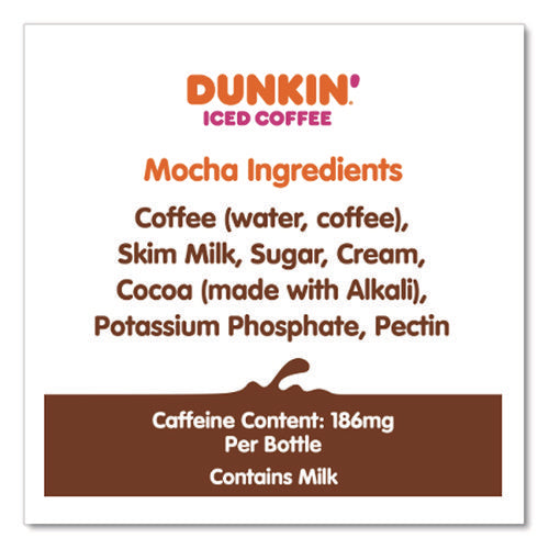 Image of Dunkin'® Mocha Iced Coffee Drink, 13.7 Oz Bottle, 12/carton