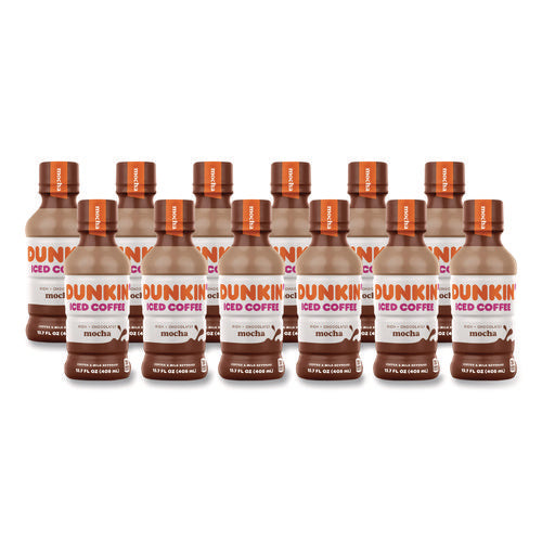 Image of Dunkin'® Mocha Iced Coffee Drink, 13.7 Oz Bottle, 12/carton