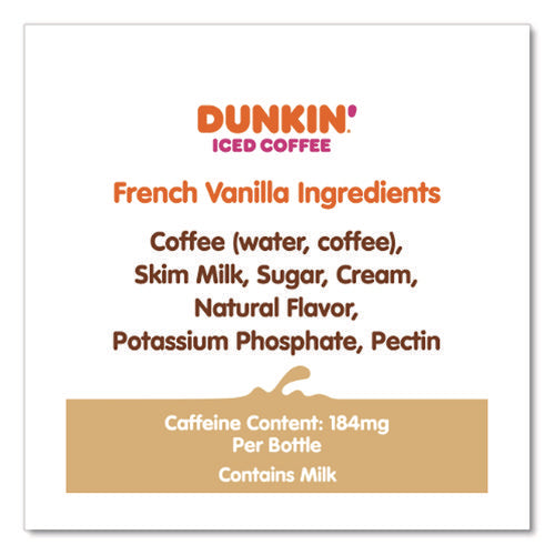 Image of Dunkin'® French Vanilla Iced Coffee Drink, 13.7 Oz Bottle, 12/carton