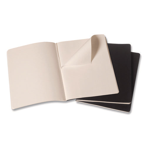 Image of Moleskine® Cahier Journal, 1-Subject, Narrow Rule, Black Cover, 10 x 7.5 Sheets, 3/Pack