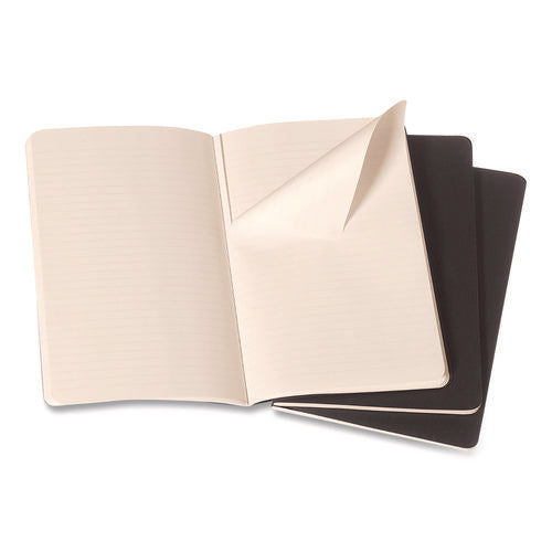 Image of Moleskine® Cahier Journal, 1-Subject, Narrow Rule, Black Cover, (64) 5.5 x 3.5 Sheets, 3/Pack