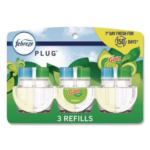 Image of Febreze® PLUG Air Freshener Refills, Gain Scent, 2.63 oz, 3/Pack, 6 Packs/Carton