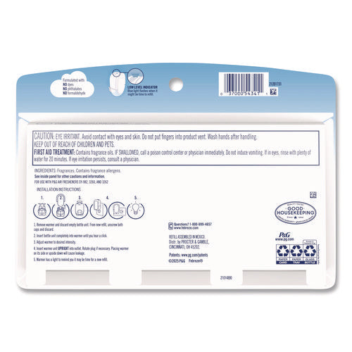 Image of Febreze® PLUG Air Freshener Refills, Gain Scent, 2.63 oz, 3/Pack, 6 Packs/Carton