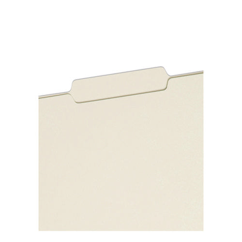 Image of Smead Recycled Pressboard Folders, Two SafeSHIELD Coated Fasteners, 2/5-Cut: R of C, 1" Expansion, Letter Size, Gray-Green, 25/Box