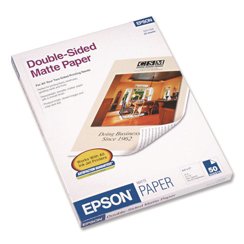 Image of Epson® Premium Matte Presentation Paper, 9 Mil, 8.5 X 11, Matte Bright White, 50/pack