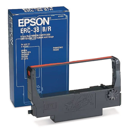 Image of Epson® Erc38br Ribbon, Black/red