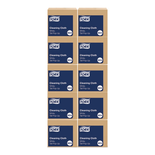 Image of Tork® Cleaning Cloth, 8.46 X 16.13, White, 100 Wipes/box, 10 Boxes/carton