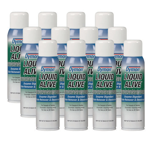 Image of Dymon® Liquid Alive Carpet Cleaner/deodorizer, 20 Oz Aerosol Spray, 12/carton